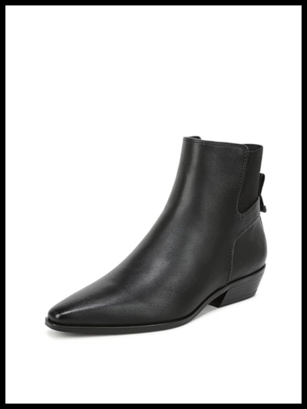 Ankle Bootie Side Zip Snip Toe Block Heel Faux Leather